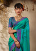 Peacock Green Woven Kanjivaram Silk Saree