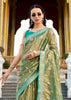 Golden Green Woven Tissue Silk Saree