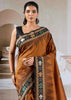 Caramel Brown Patola Silk Saree