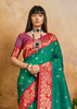 Natural Green Woven Soft Silk Saree