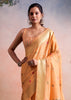 Orange Peach Woven Linen Cotton Silk Saree