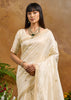 Elegant Cream Woven Banarasi Silk Saree