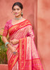 Flamingo Pink Woven Kanjivaram Silk Saree