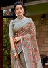 Light Brown Woven Linen Silk Saree