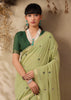Pista Green Woven Cotton Silk Saree