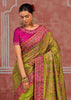 Lime Green Embroidered Designer Saree