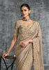 Sand Beige Embroidered Tissue Silk Saree