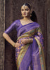 Royal Purple Floral Printed Soft Silk Saree