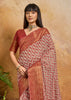 Earth Red Printed Patola Silk Saree