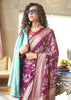Wine Purple Woven Georgette Silk Saree