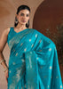 Horizon Blue Woven Banarasi Silk Saree