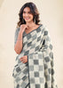 Off White Woven Linen Silk Saree