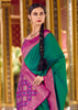 Forest Green Woven Banarasi Silk Saree