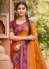 Dusky Orange Woven Banarasi Silk Saree
