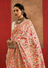 Ivory Cream Woven Kashmiri Jamewar Silk Saree