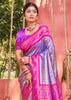 Paisley Purple Woven Kanjivaram Silk Saree
