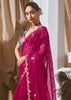 Beet Red Designer Silk Saree