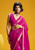 Fuchsia Pink Woven Munga Cotton Silk Saree