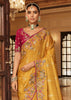 Mustard Yellow Designer Embroidered Silk Saree