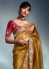 Golden Yellow Designer Silk Saree