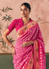 Blossom Pink Woven Georgette Bandhej Saree