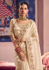 Off white Embroidered Tissue Designer Saree