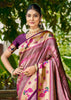 Dahlia Purple Woven Paithani Silk Saree