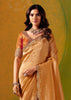 Sunset Orange Designer Embroidered Saree