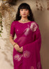 Magenta Pink Woven Soft Silk Saree