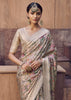 Silver Grey Digital Printed Silk Saree