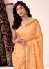 Apricot Orange Woven Linen Silk Saree