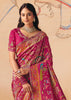 Fuchia Pink Designer Embroidered Saree