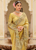 Yellow Designer Embroidered Silk Saree