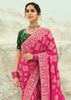 Hot Pink Woven Georgette Bandhej Designer Saree