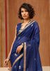 Midnight Blue Woven Cotton Silk Saree