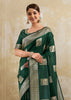 Forest Green Woven Banarasi Silk Saree