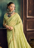 Pastel Green Woven Munga Cotton Silk Saree