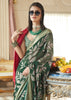 Mallard Green Woven Georgette Silk Saree