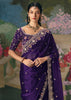 Rich Purple Embroidered Designer Saree
