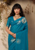 Swedish Blue Woven Soft Silk Saree