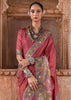 Auburn Brown Printed Silk Saree