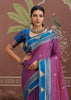 Vivd Purple Woven Tussar Silk Saree