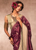 Rich Maroon Woven Banarasi Silk Saree With Contrast Border