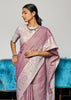 Dusky Pink Woven Linen Silk Saree