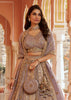 Mauve Banarasi Silk Embroidered Lehenga