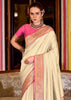 Off White Banarasi Soft Silk Saree