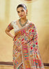 White Woven Cotton Kashmiri Jamewar Saree