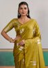 Olive Golden Woven Satin Silk Saree