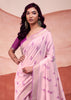 Lavender Pink Woven Cotton Silk Saree