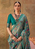 Teal Blue Printed Patola Silk Saree